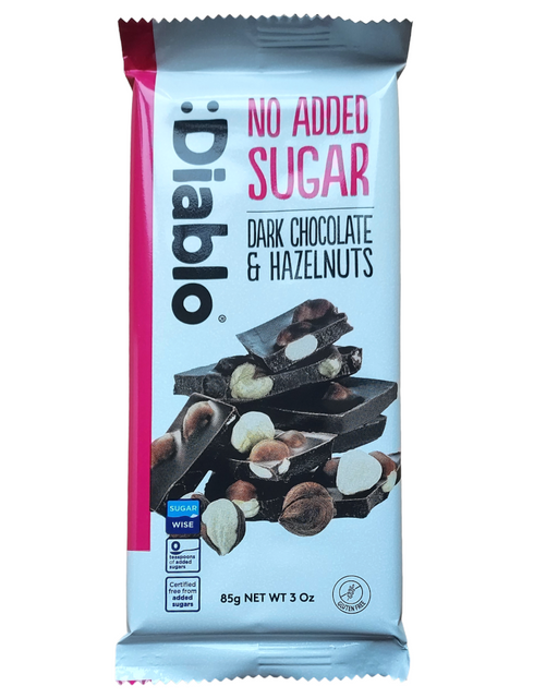 Diablo Dark Chocolate with Hazelnuts packet front