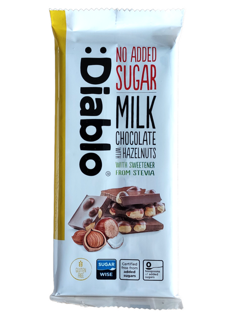 Diablo Milk Chocolate with Hazelnuts and Stevia (Nas) Packet front