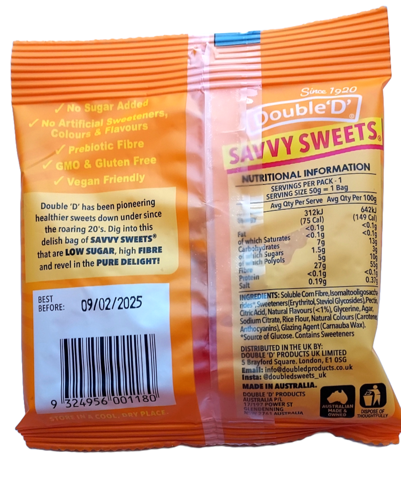 Savvy Sweets Fruits & Cream (NAS) Packet back
