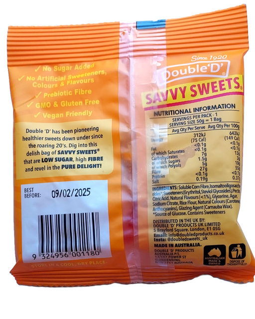 Savvy Sweets Fruits & Cream (NAS) Packet back