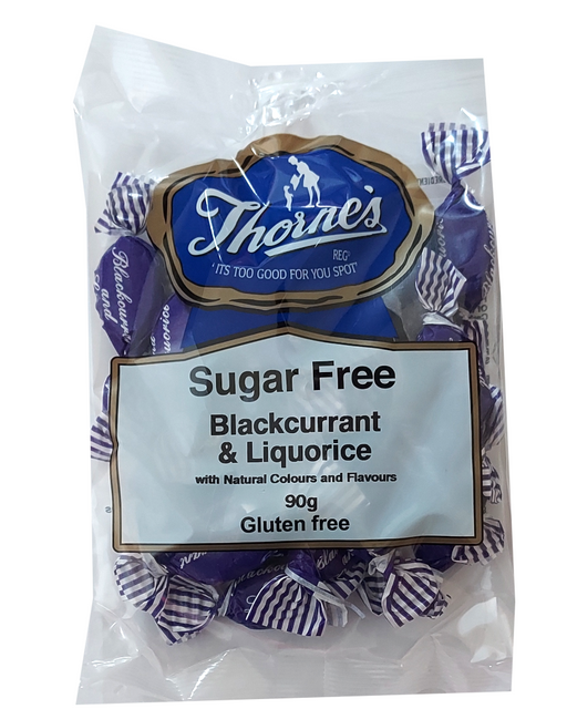 Thorne's Sugar Free Blackcurrant and Liquorice packet