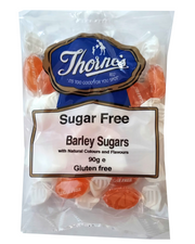 Packaging of Thorne's sugar-free barley sugars with a blue label.