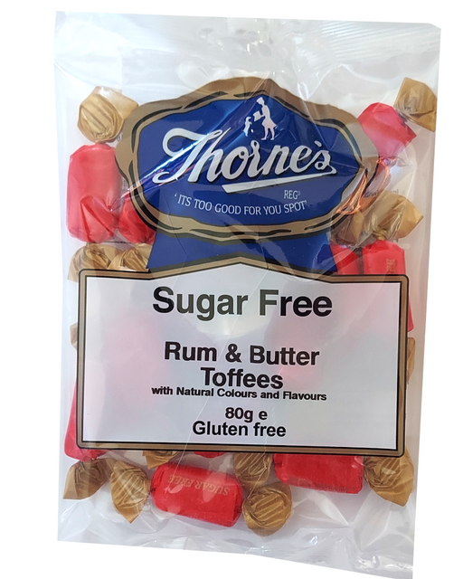 Thorne's Sugar Free Rum and Butter Toffee packet