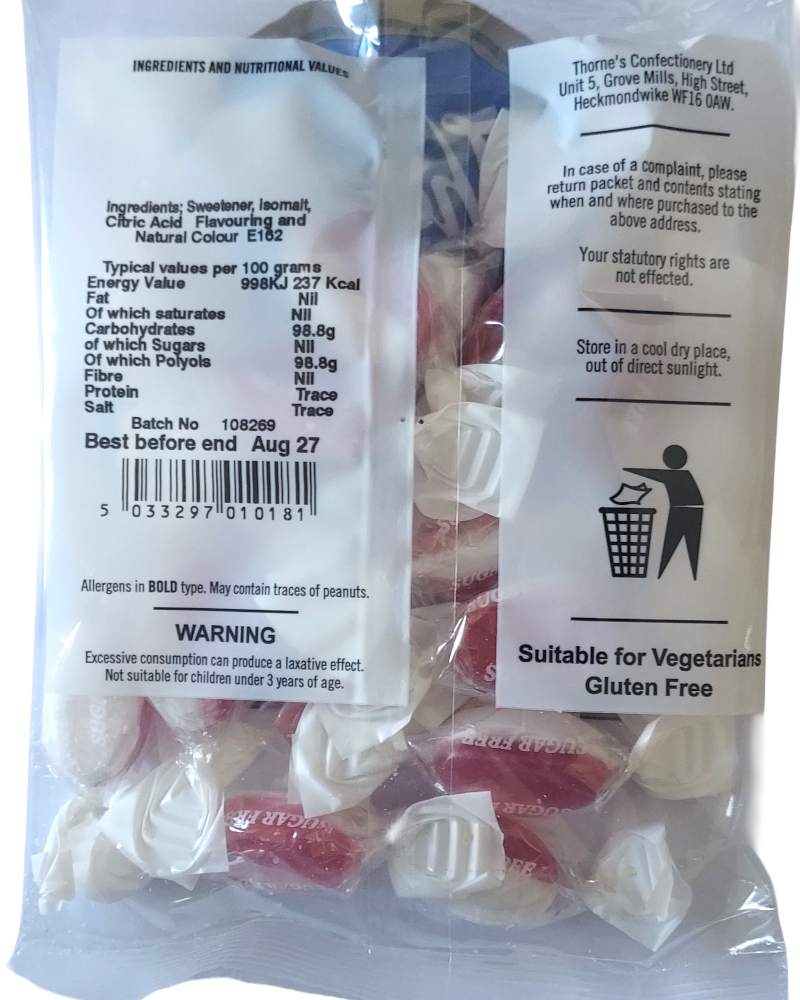 Thorne's Sugar Free Strawberry & Cream
