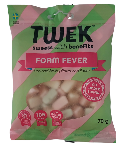 Packaging of TWEK Foam Fever with green and pink design