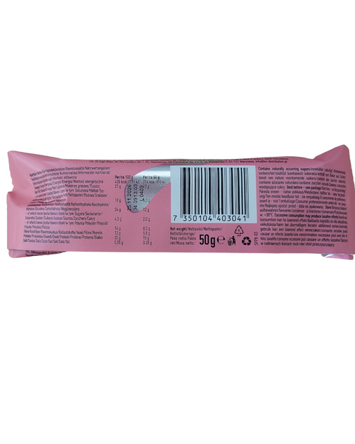 Nick's Protein Bar Peanut Butter (No added Sugar) packet back