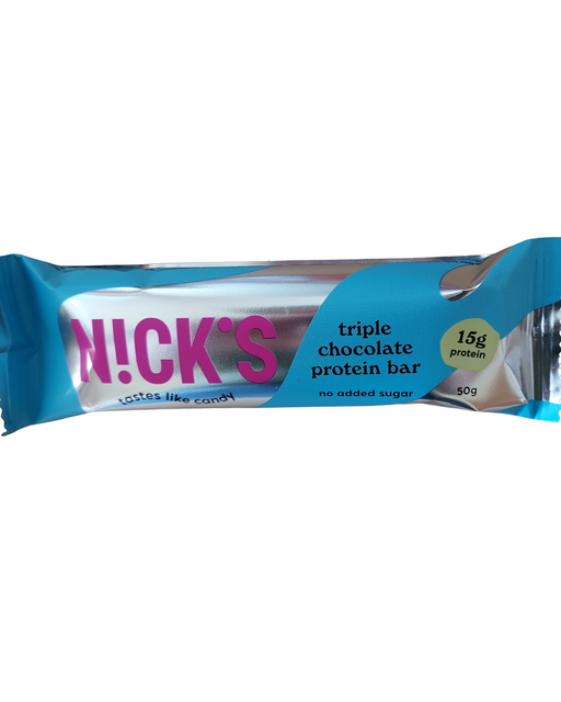 Nick's Protein Bar Triple Chocolate (No added Sugar packet front
