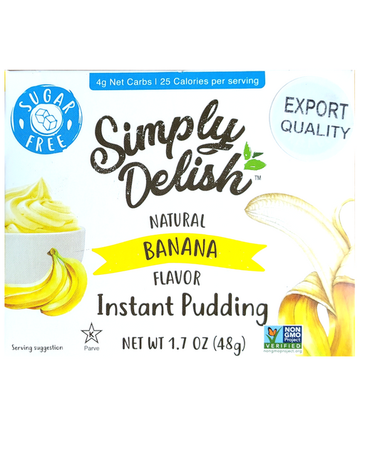 Delish Natural Banana Flavoured Instant Pudding (sugar Free) front