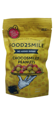 Packaging of FOOD2SMILE Chocosmiles Peanuts on a white background