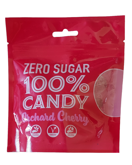 Zero Sugar 100% Candy Orchard Cherry pouch front