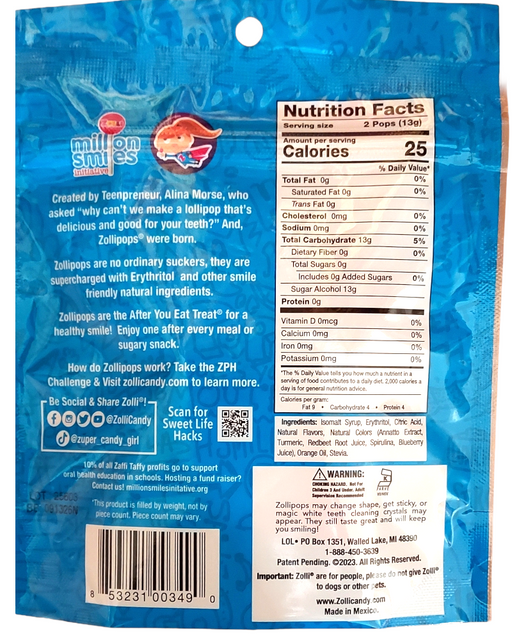 zollipops packet back