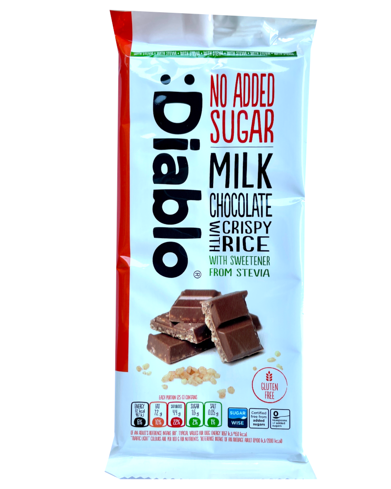 Diablo Milk Chocolate with Crispy Rice with Stevia