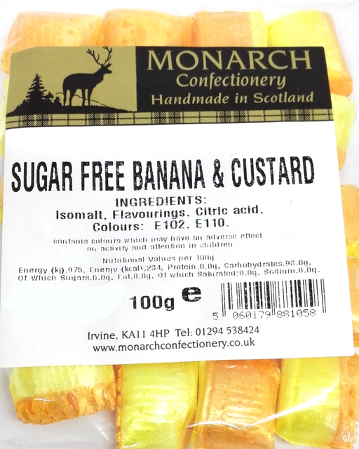 Monarch Sugar free  Banana and Custard
