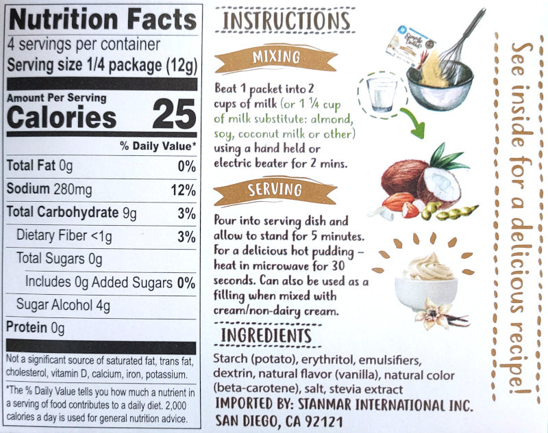 Delish Natural Vanilla instructions