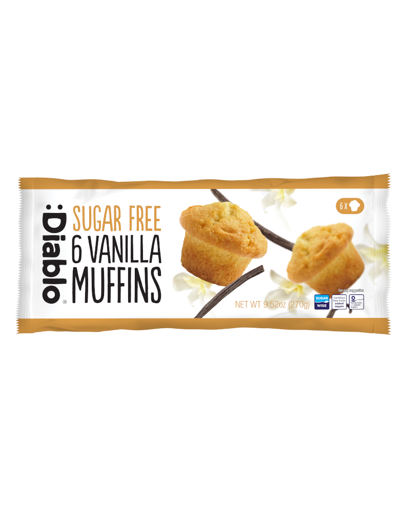 Diablo Sugar free Vanilla Muffins (6 Muffins) — sweetswithout