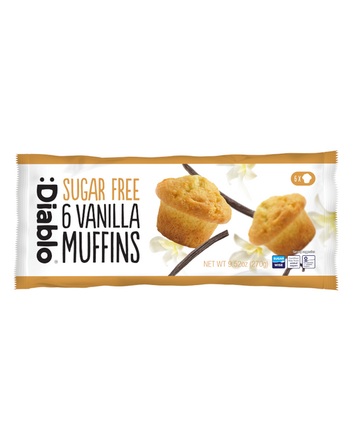 Diablo Sugar free Vanilla Muffins (6 Muffins)