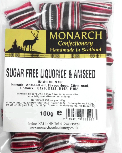 Monarch Sugar Free  Liquorice & Aniseed