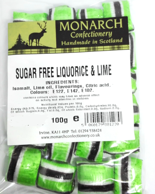 Monarch Sugar Free  Liquorice & lime