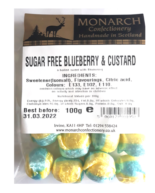 Monarch Sugar Free BlueBerry and Custard