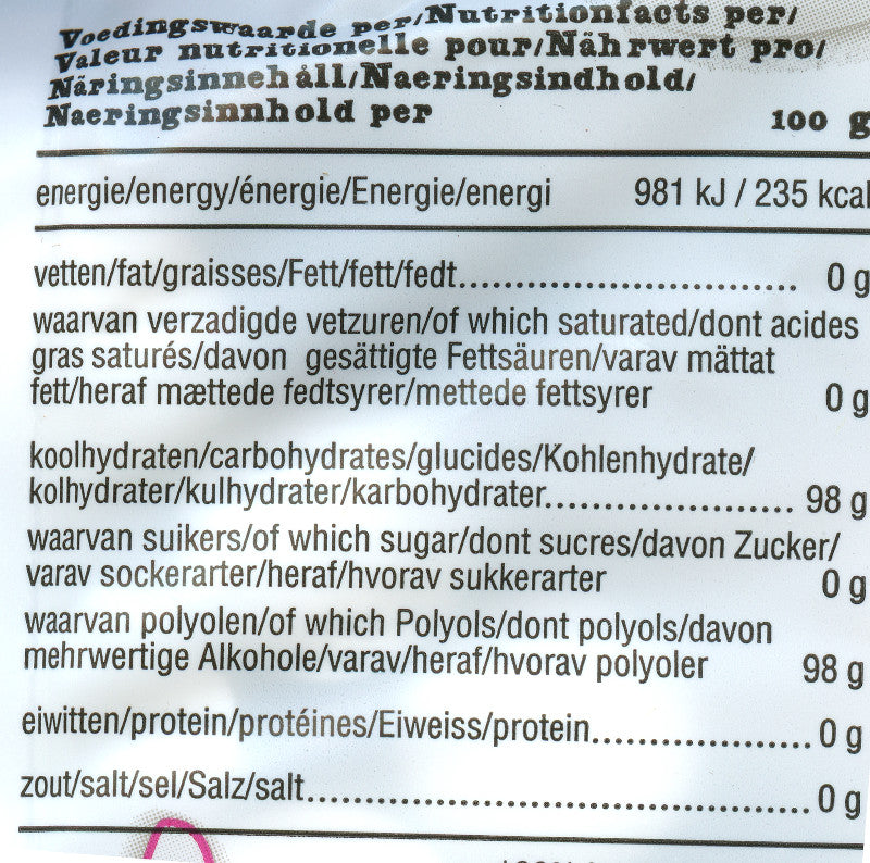 de Bron Sugar Free Peppermints nutritional info