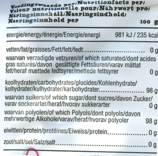 de Bron Sugar Free Peppermints nutritional info